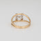 Bague 53.5 Bague vintage en or jaune avec diamants et lettre H 58 Facettes G13591