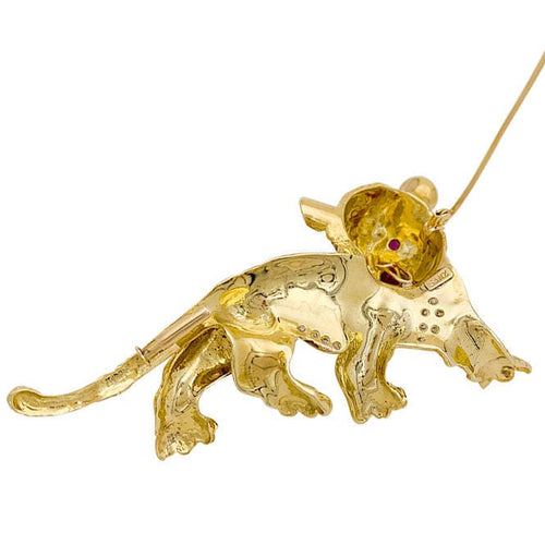 Broche Broche Sanz, "Tigre", or jaune, diamants, rubis, émail. 58 Facettes 33828