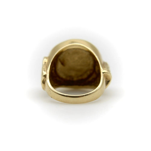 Bague Bague vintage en or 14 carats avec portrait d'Amérindien Buffalo Nickel 58 Facettes