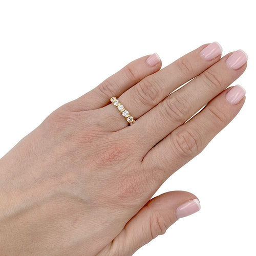 Bague 50 Alliance or jaune, diamants. 58 Facettes 32497