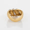 Bague Bague vintage en forme de dôme cannelé, platine, or jaune 18 carats, deux tons, taille 7 58 Facettes G4292
