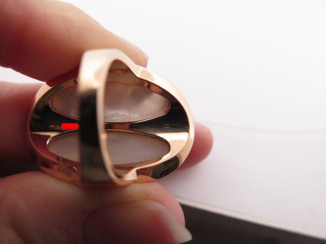 Bague 52 bague BULGARI intarsio nacre t52 en or rose 18k 14.3gr serti diamants 58 Facettes 267206