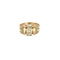 Bague 54,5 Bague style tank à motif de noeud stylisé en or jaune, platine et diamants 58 Facettes CHA5770X2