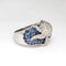 Bague Bague pieuvre en or blanc 18 carats, diamants et saphirs, taille 7,5, bijou ancien de l'océan 58 Facettes G13744