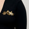 Broche Broche or jaune et gris et diamants 58 Facettes FON2006
