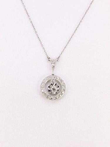 Collier Collier Art Déco or blanc platine diamants 58 Facettes J543