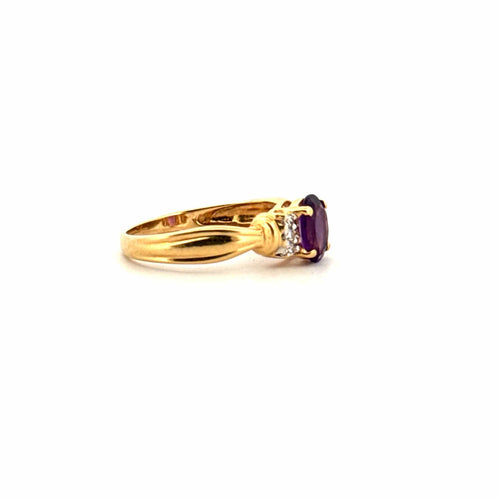 Bague 53 Solitaire or jaune améthyste 58 Facettes 23-GS28800