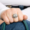 Bague 52.5 Bague dôme platine et diamants 58 Facettes 240367