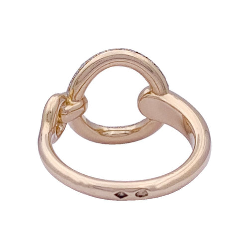 Bague 56 Bague Hermès "Filet d'or", or rose, diamants. 58 Facettes 33474