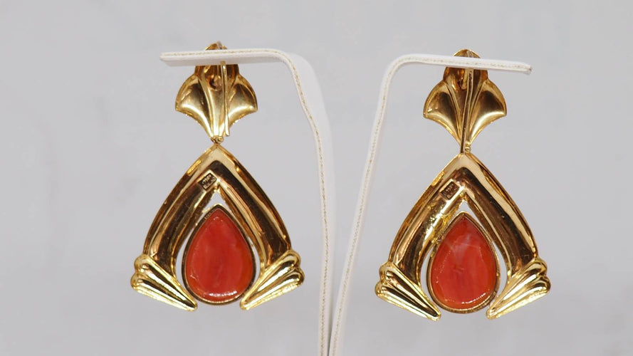 Boucles d'oreilles Boucles d'oreilles  en or jaune et corail 58 Facettes 29894