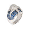 Bague Bague pieuvre en or blanc 18 carats, diamants et saphirs, taille 7,5, bijou ancien de l'océan 58 Facettes G13744