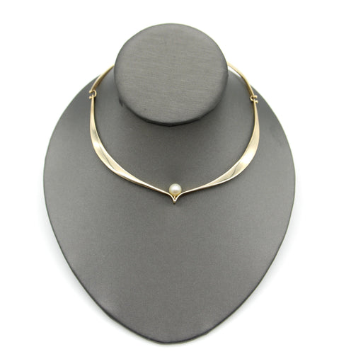 Collier Collier en or jaune avec perle 58 Facettes