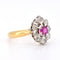 Bague 48 Bague Marguerite Ancienne Or 18 Carats, Diamants et Rubis - Circa 1900 58 Facettes 300-1