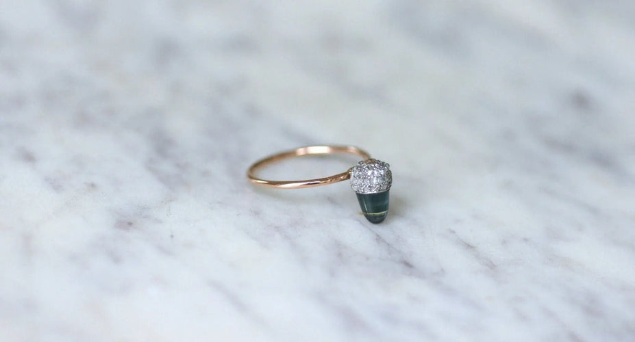 Bague 54.5 Bague Noisette Saphir et Diamants 58 Facettes