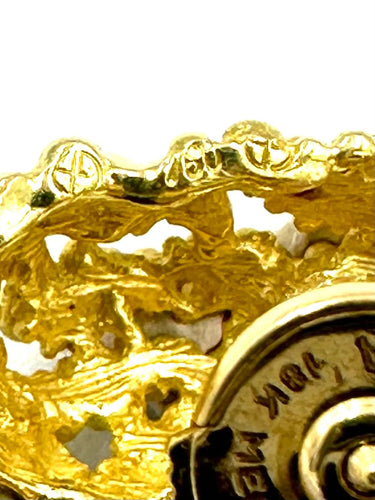 Boucles d'oreilles GILBERT ALBERT. Boucles d'oreilles or jaune 18K 58 Facettes