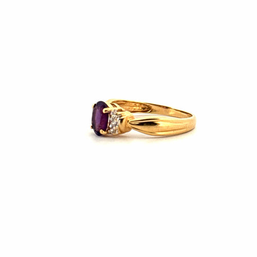 Bague 53 Solitaire or jaune améthyste 58 Facettes 23-GS28800