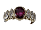 Bague 53 Vintage marquise  ruby diamonds ring 58 Facettes BA 114