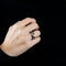 Bague 55 MELLERIO - Graphic - Bague or blanc et céramique noire 58 Facettes J1WG463-9051