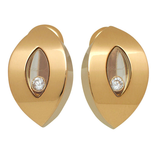 Boucles d'oreilles CHOPARD - Paire Boucles d'oreilles Happy Diamonds or jaune diamants 58 Facettes