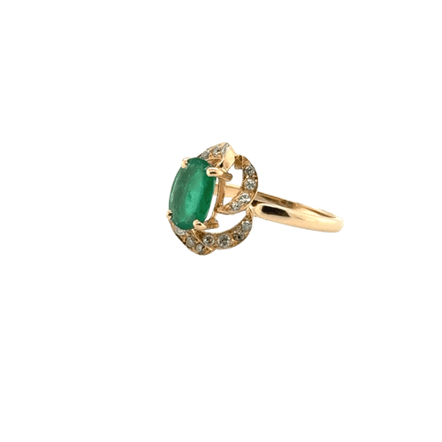 Bague Bague vintage or Jaune - Emeraude et diamants 58 Facettes 1.0002290/8