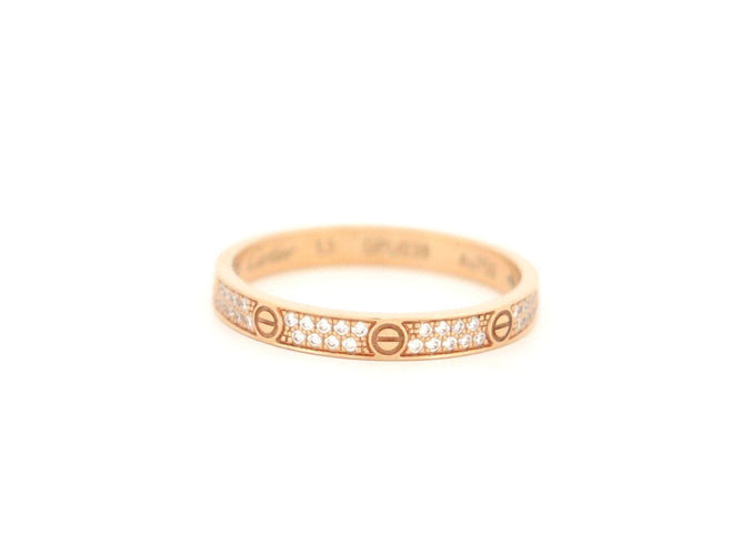 Bague 53 bague CARTIER love pm crb4218000 pavee diamant 0.19ct t53 or 18k 58 Facettes 270290