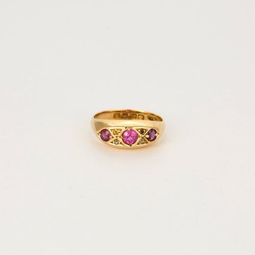 Bague 48.5 Bague Illusion or jaune, rubis, diamants 58 Facettes LP1132/13