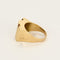 Bague Tank en or jaune et rubis de synthèse calibrés