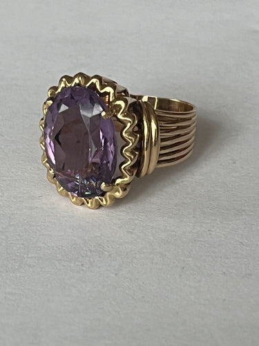 Bague 53 Bague Or Jaune Améthyste 58 Facettes LOT 6302