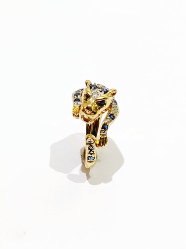 Bague 45 Bague Guépard diamants et saphirs 58 Facettes