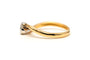 Bague contemporaine en or jaune et blanc 18 carats sertie d'un diamant "taille" brillant (+-0.16ct)