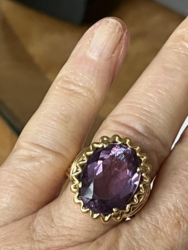 Bague 53 Bague Or Jaune Améthyste 58 Facettes LOT 6302