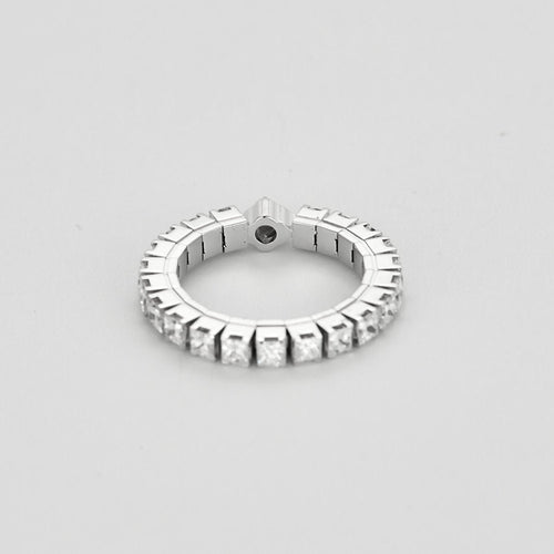 Bague 53 Bague souple en or blanc et diamants 58 Facettes JRW0022-53