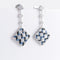 Boucles d'oreilles Boucles d'oreilles géométriques saphirs et diamants 58 Facettes P3L2