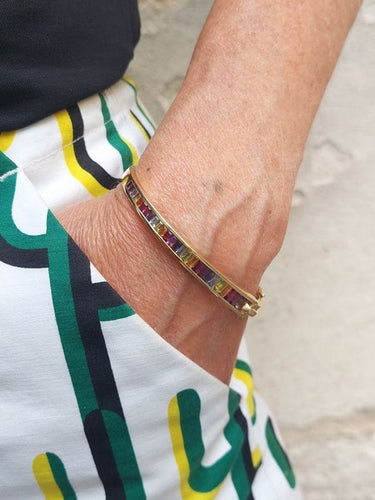 Bracelet GUY LAROCHE - Bracelet or jaune et pierres multicolores 58 Facettes 089171
