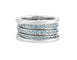 Bague 58 BULGARI - Bague B.Zero1 or blanc et topazes 58 Facettes