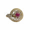 Bague 55.5 BAGUE ART DÉCO, ÉPOQUE 1920-1925, OR 18 KT ET PLATINE AVEC DIAMANTS ET RUBIS 58 Facettes Q10B