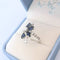Bague 52 Bague fleur Saphirs et Diamants Or blanc 18 K 58 Facettes AA 1737
