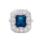 Bague 51 Bague "Pompadour" platine, or blanc, saphir, diamants. 58 Facettes 33935