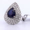 Bague 57 Bague en or blanc avec saphir et diamants 58 Facettes