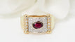 Bague 55 Bague ruban en or bicolore, diamants et rubis 58 Facettes 32538