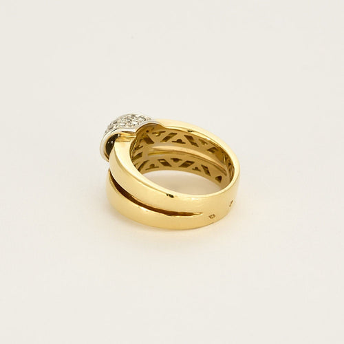 Bague 55 Bague en or jaune, or blanc et diamants 58 Facettes REU0861