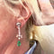 Boucles d'oreilles Boucles d'oreilles en platine des années 1950 avec diamants et émeraudes 58 Facettes Q78B (931)