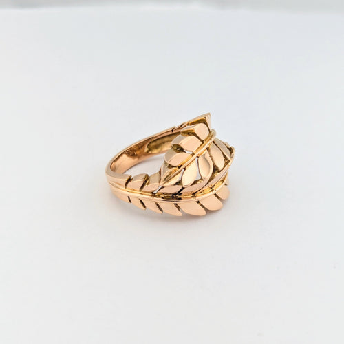 Bague florale en or rose
