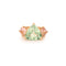 Bague 51 Bague Trilogie Or Rose, Béryl Vert Trillion 5 Carats, Morganites 58 Facettes B380