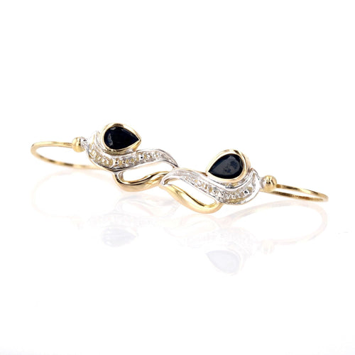 Boucles d'oreilles Boucles d'oreilles saphirs deux ors en dormeuses 58 Facettes CVBO33