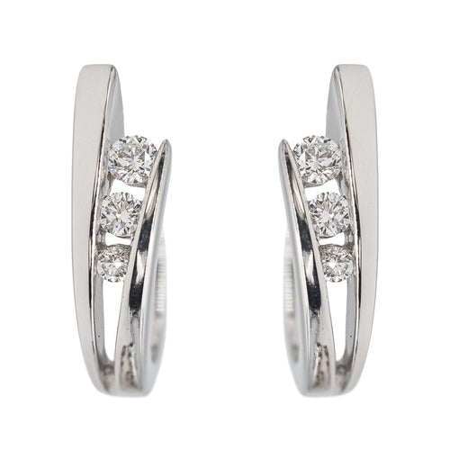 Boucles d'oreilles Boucles d'oreilles Créoles Or blanc Diamant 58 Facettes 2999634CN