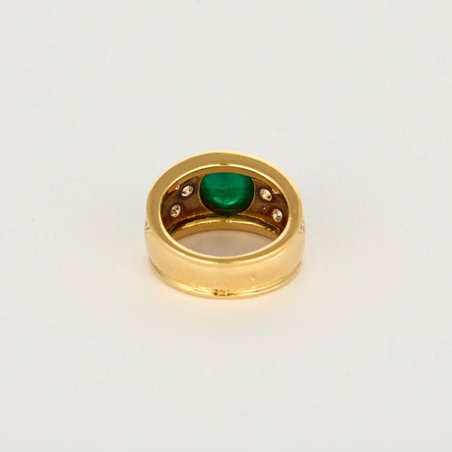 Bague 48 Bague jonc or jaune, émeraude et diamants 58 Facettes CAN11631