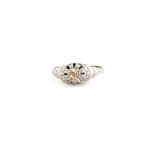 Bague 51 Solitaire Or Blanc  Diamant 58 Facettes 82-GS28829