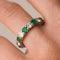 Bague 56 Alliance diamants émeraudes 58 Facettes 15-378-56