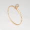 Bracelet Bracelet jonc serpent vintage diamant or jaune yeux émeraude 58 Facettes G13966